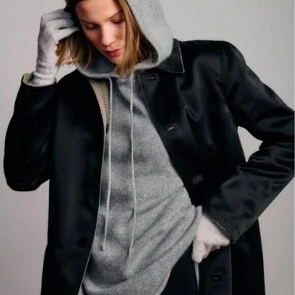 John Patrick Organic Noel 100% Cashmere Hoodie in Grey Melange - Women's XS - Picture 7 of 9